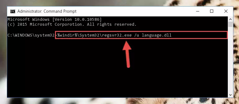 Extracting the Language.dll file from the .zip file