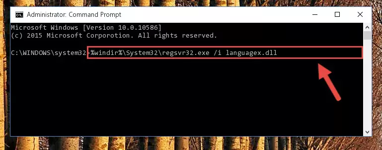 Uninstalling the Languagex.dll file from the system registry