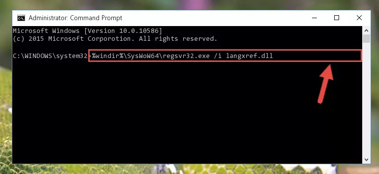 Uninstalling the damaged Langxref.dll file's registry from the system (for 64 Bit)
