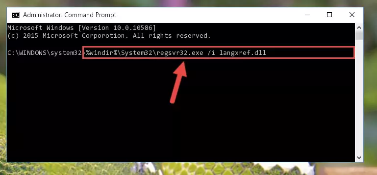 Deleting the damaged registry of the Langxref.dll