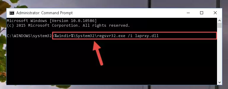 Uninstalling the Laprxy.dll library from the system registry