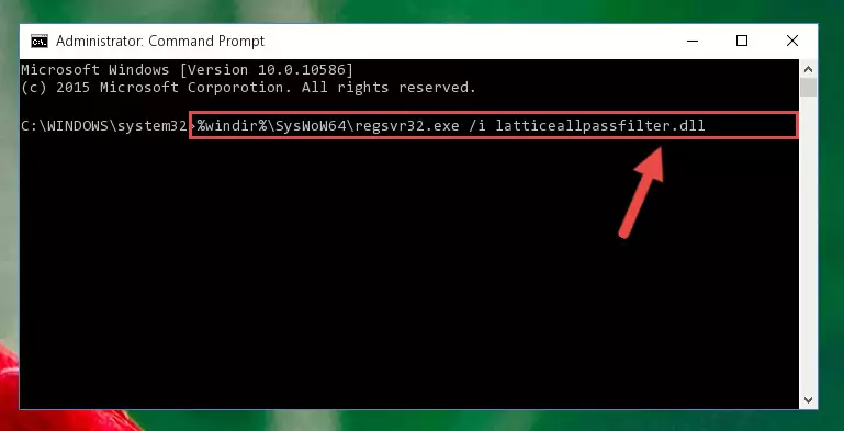 Uninstalling the broken registry of the Latticeallpassfilter.dll library from the Windows Registry Editor (for 64 Bit)
