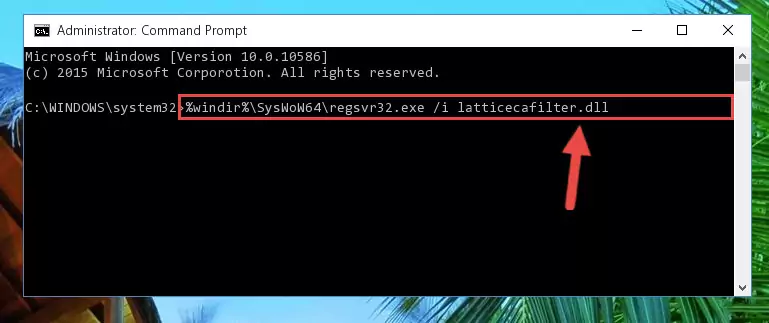 Deleting the damaged registry of the Latticecafilter.dll