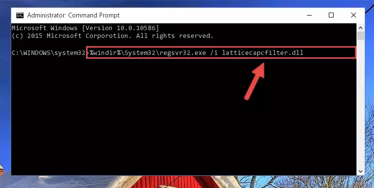 Deleting the damaged registry of the Latticecapcfilter.dll