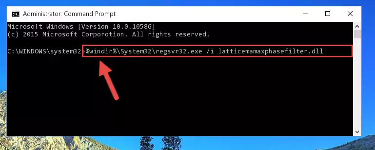Reregistering the Latticemamaxphasefilter.dll library in the system (for 64 Bit)