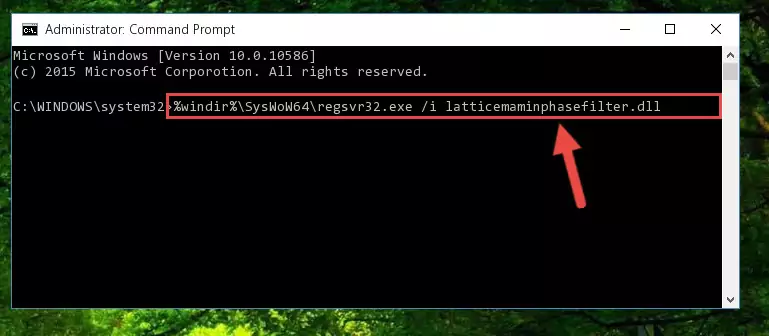 Deleting the Latticemaminphasefilter.dll file's problematic registry in the Windows Registry Editor