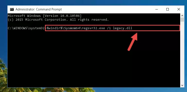 Uninstalling the broken registry of the Legacy.dll library from the Windows Registry Editor (for 64 Bit)