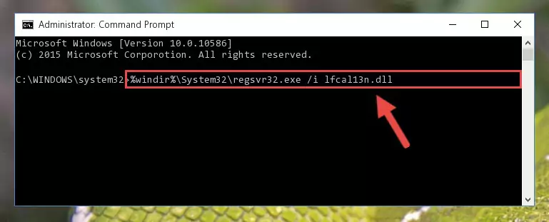 Reregistering the Lfcal13n.dll file in the system (for 64 Bit)