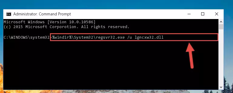 Creating a new registry for the Lgncxw32.dll file in the Windows Registry Editor