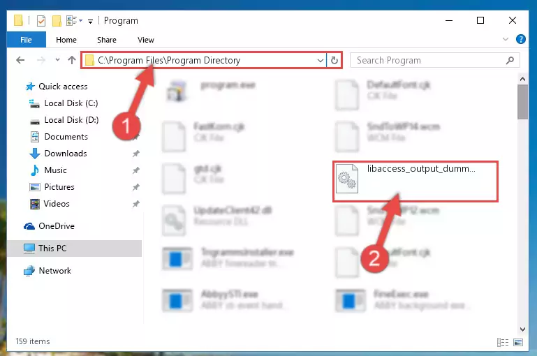 Choosing the Libaccess_output_dummy_plugin.dll library