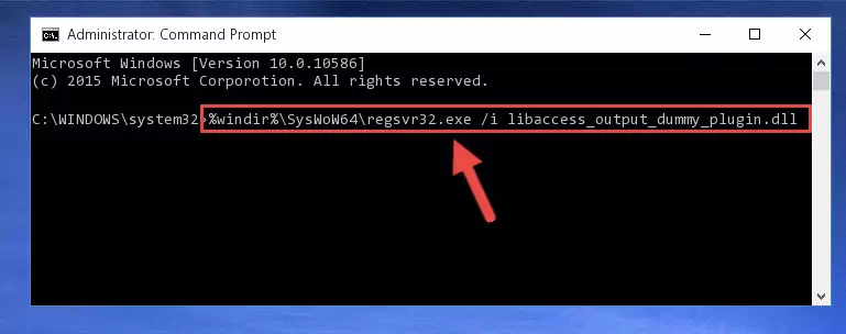 Uninstalling the damaged Libaccess_output_dummy_plugin.dll library's registry from the system (for 64 Bit)