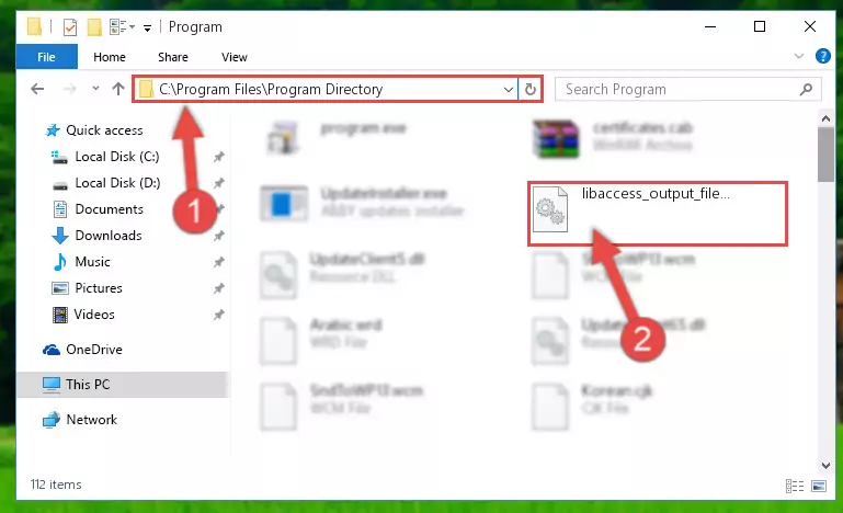 Uninstalling the Libaccess_output_file_plugin.dll library's broken registry from the Registry Editor (for 64 Bit)