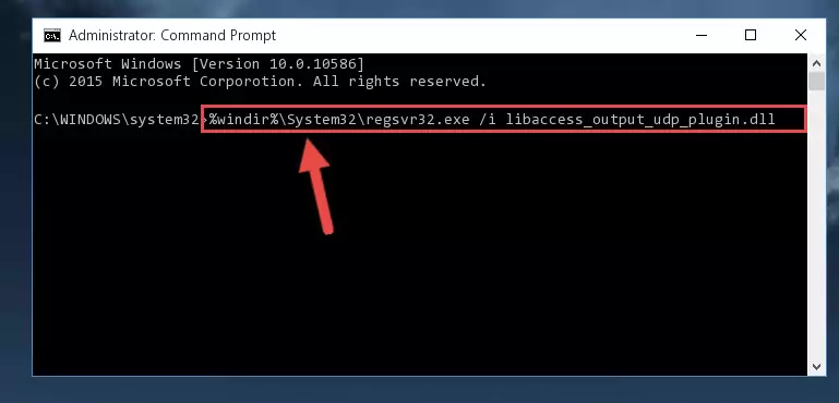 Deleting the damaged registry of the Libaccess_output_udp_plugin.dll