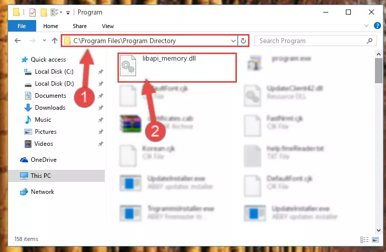 Choosing the Libapi_memory.dll library
