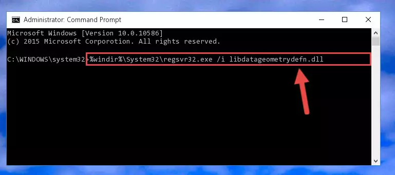 Uninstalling the Libdatageometrydefn.dll file from the system registry