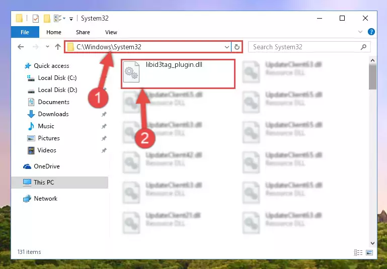 Pasting the Libid3tag_plugin.dll library into the Windows/System32 directory