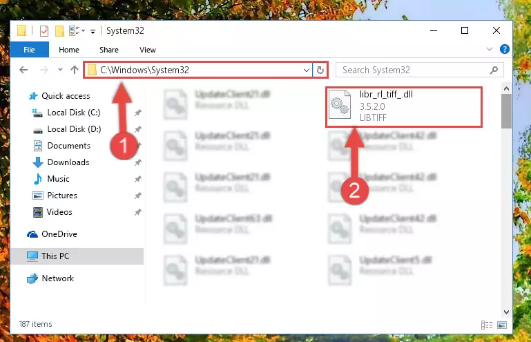 Copying the Libr_rl_tiff_.dll library into the Windows/System32 directory