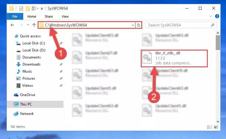 Extracting the Libr_rl_zlib_.dll library to the desktop
