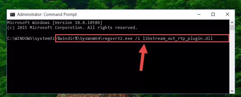 Uninstalling the broken registry of the Libstream_out_rtp_plugin.dll file from the Windows Registry Editor (for 64 Bit)