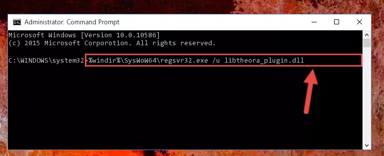 Reregistering the Libtheora_plugin.dll library in the system