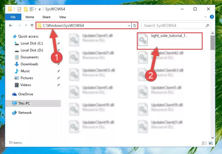 Extracting the Light_side_tutorial_1.dll file to the desktop