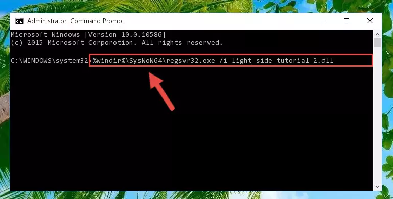 Deleting the damaged registry of the Light_side_tutorial_2.dll