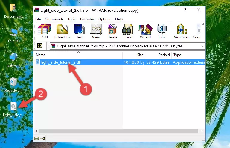 Pasting the Light_side_tutorial_2.dll library into the program's installation directory