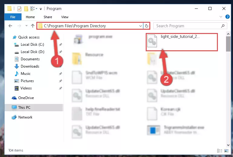 Uninstalling the Light_side_tutorial_2.dll library's problematic registry from Regedit (for 64 Bit)
