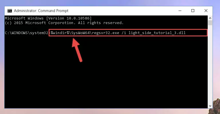 Deleting the Light_side_tutorial_3.dll library's problematic registry in the Windows Registry Editor