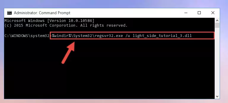 Extracting the Light_side_tutorial_3.dll library from the .zip file