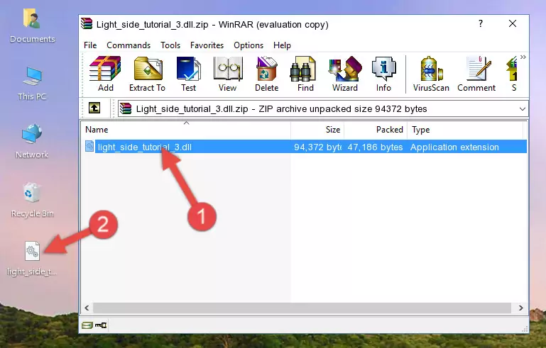 Copying the Light_side_tutorial_3.dll library into the installation directory of the program.