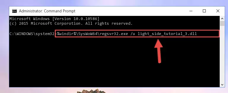 Reregistering the Light_side_tutorial_3.dll library in the system