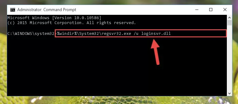 Creating a new registry for the Loginsvr.dll file