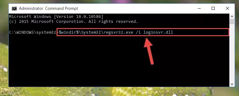 Cleaning the problematic registry of the Loginsvr.dll file from the Windows Registry Editor