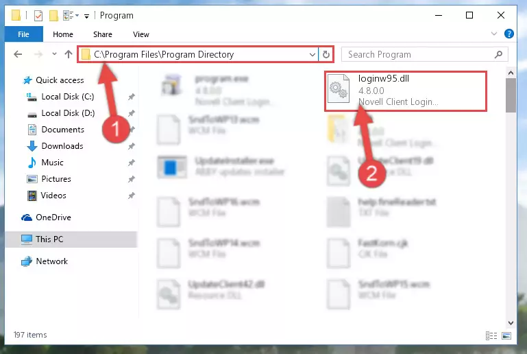 Uninstalling the Loginw95.dll library's broken registry from the Registry Editor (for 64 Bit)