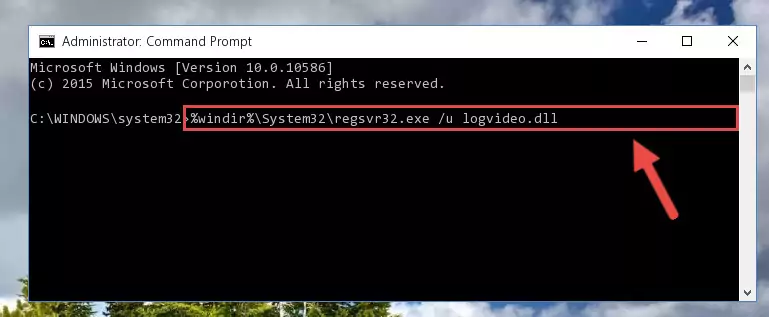 Creating a new registry for the Logvideo.dll library in the Windows Registry Editor