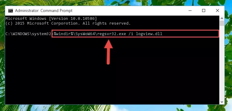 Deleting the Logview.dll library's problematic registry in the Windows Registry Editor