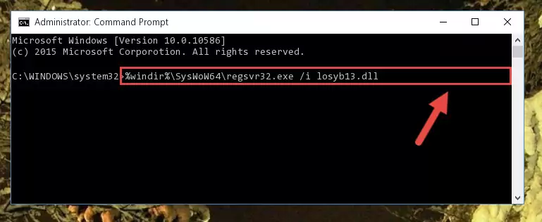 Uninstalling the Losyb13.dll file from the system registry