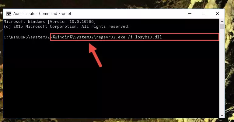 Reregistering the Losyb13.dll file in the system (for 64 Bit)