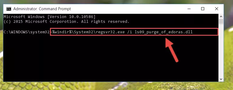 Uninstalling the Ls09_purge_of_edoras.dll library from the system registry