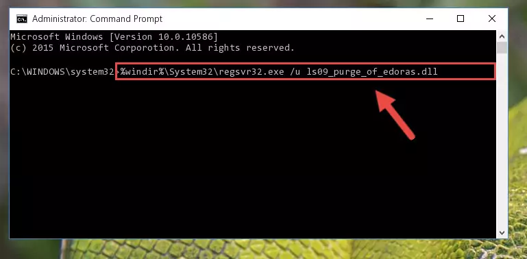 Creating a new registry for the Ls09_purge_of_edoras.dll library in the Windows Registry Editor