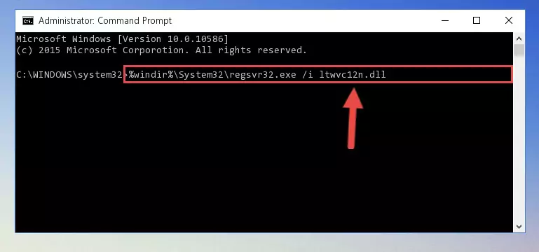Uninstalling the Ltwvc12n.dll file from the system registry