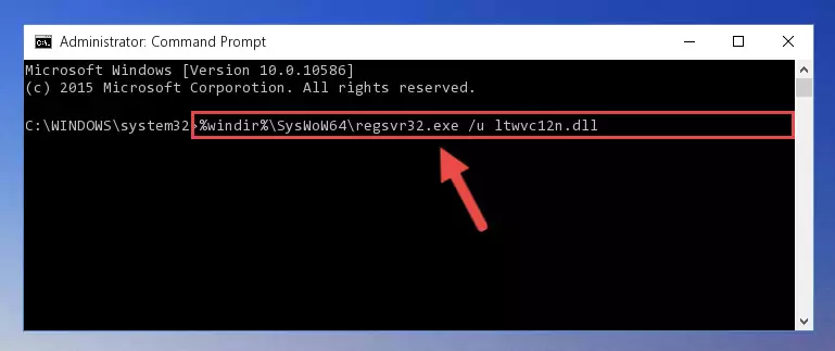 Reregistering the Ltwvc12n.dll file in the system (for 64 Bit)