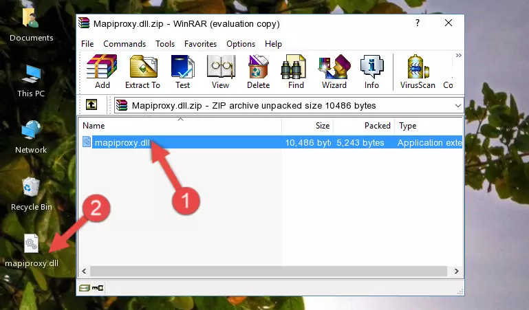 Copying the Mapiproxy.dll file into the software's file folder