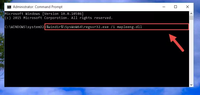Uninstalling the Mapleeng.dll file from the system registry