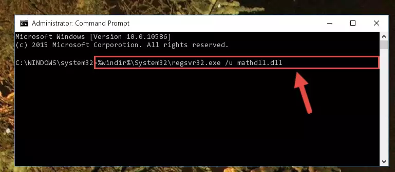 Reregistering the Mathdll.dll file in the system