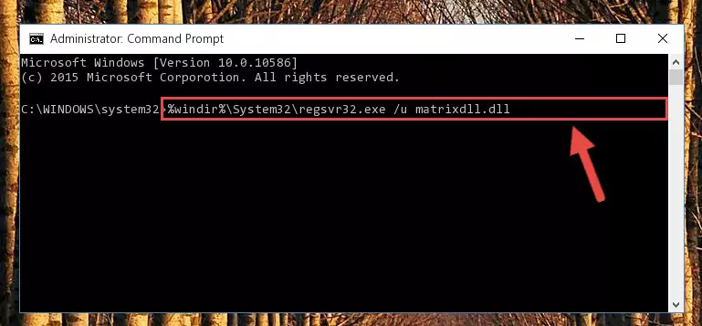 Extracting the Matrixdll.dll library from the .zip file