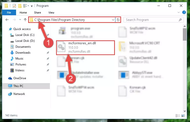 Choosing the Mcformsres_en.dll library