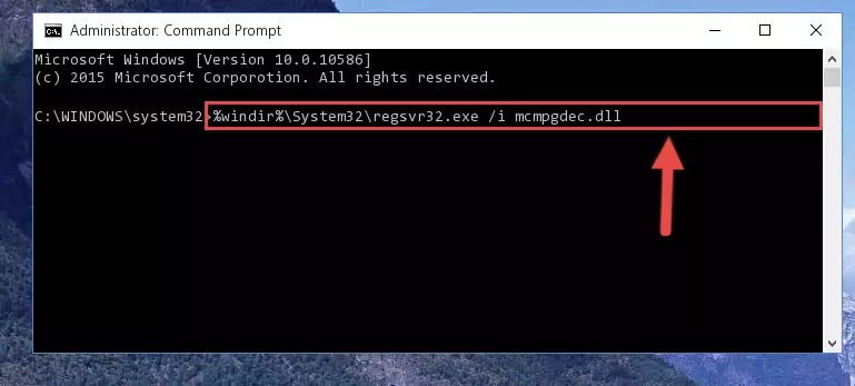 Reregistering the Mcmpgdec.dll library in the system (for 64 Bit)