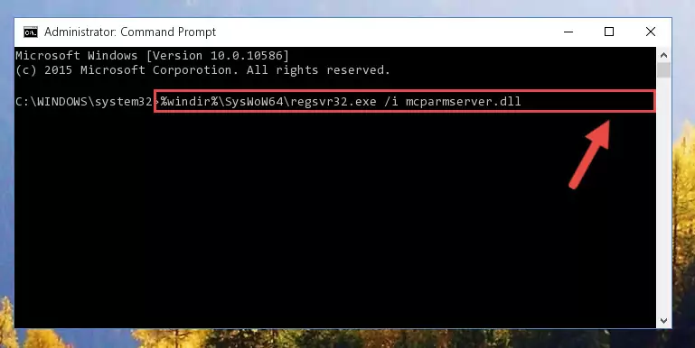 Deleting the Mcparmserver.dll library's problematic registry in the Windows Registry Editor